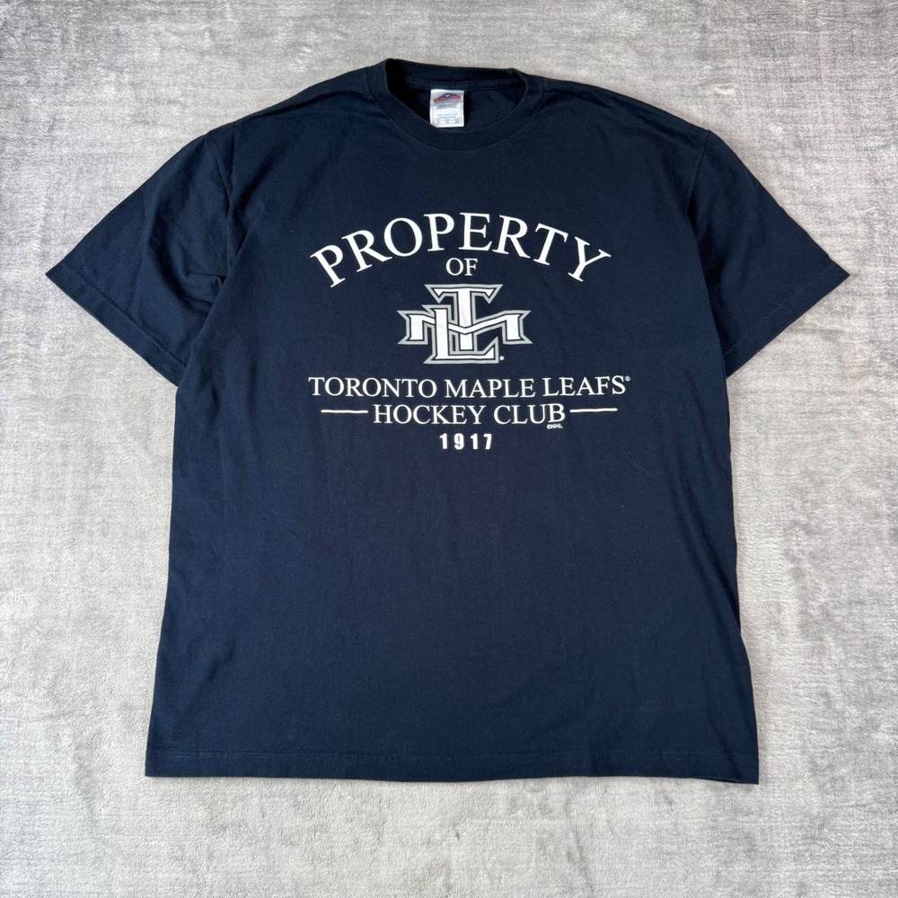 Toronto Maple Leafs Shirt Mens XL Navy Blue Vtg Y2K Property Of Hockey Club NHL